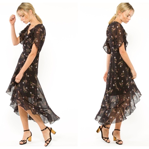 Cosette Clothing Elicia Silk Wrap Dress - Picture 2 of 4